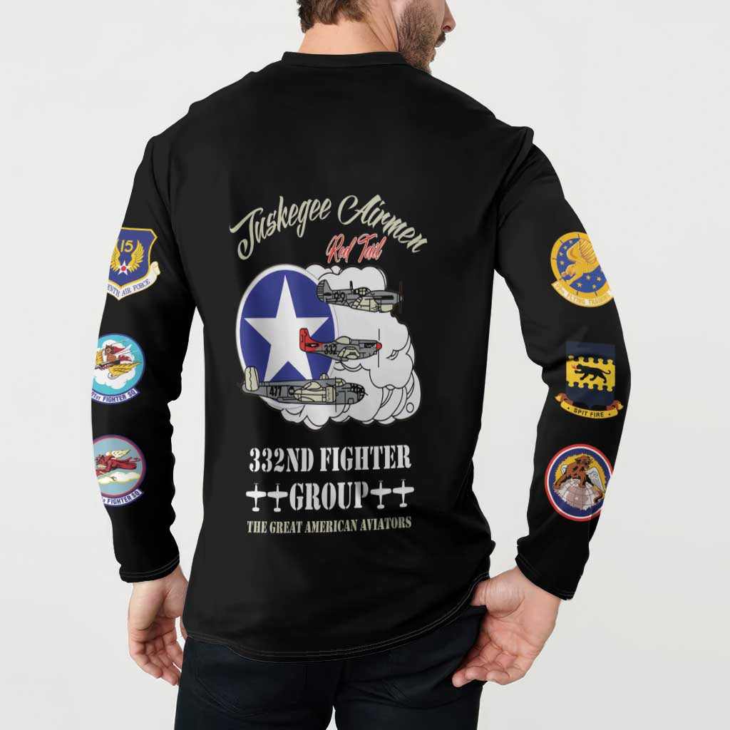 Tuskegee Airmen WWII Heroes Button Sweatshirt The Great American Aviators Black Art - Wonder Print Shop