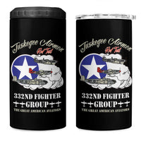 Tuskegee Airmen WWII Heroes 4 in 1 Can Cooler Tumbler The Great American Aviators Black Art - Wonder Print Shop