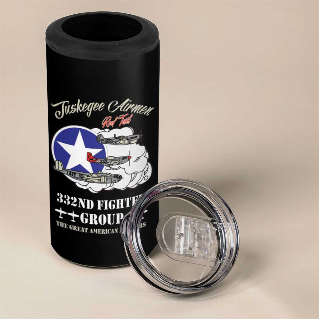 Tuskegee Airmen WWII Heroes 4 in 1 Can Cooler Tumbler The Great American Aviators Black Art - Wonder Print Shop