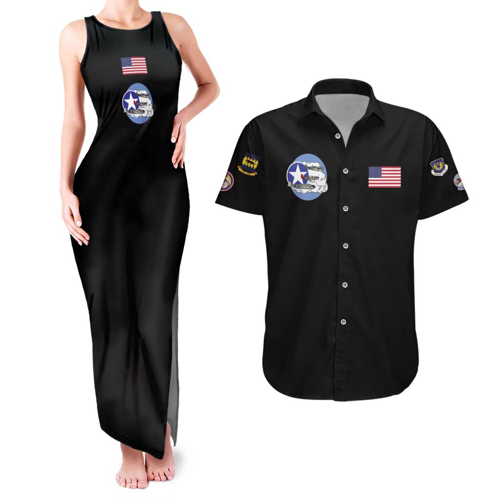 Tuskegee Airmen WWII Heroes Couples Matching Tank Maxi Dress and Hawaiian Shirt The Great American Aviators Black Art - Wonder Print Shop