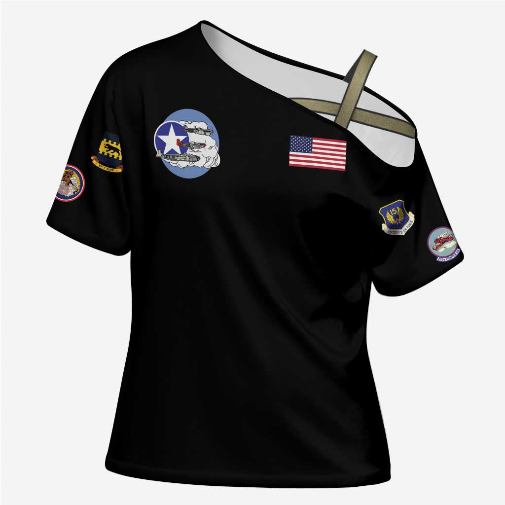 Tuskegee Airmen WWII Heroes Cross Shoulder Shirt The Great American Aviators Black Art - Wonder Print Shop