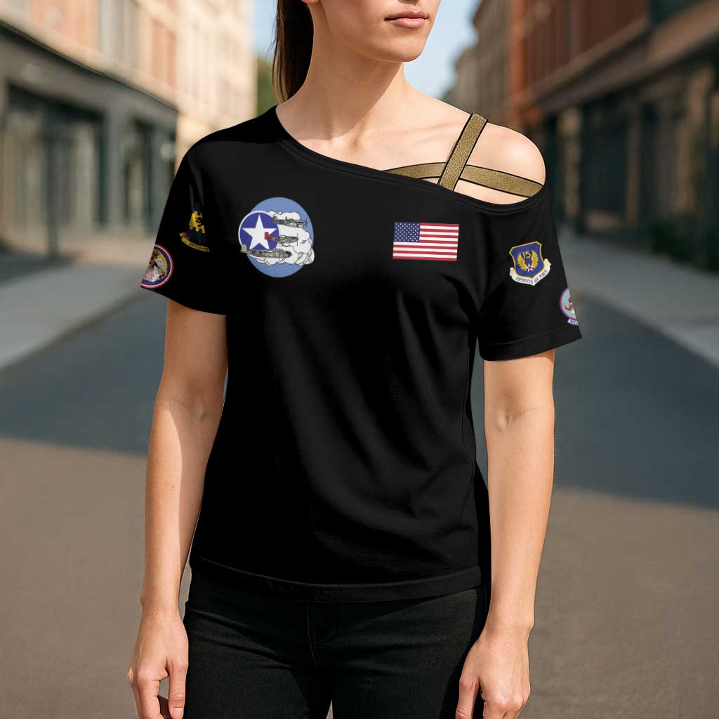 Tuskegee Airmen WWII Heroes Cross Shoulder Shirt The Great American Aviators Black Art - Wonder Print Shop