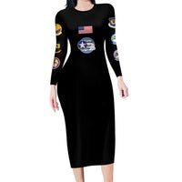 Tuskegee Airmen WWII Heroes Family Matching Long Sleeve Bodycon Dress and Hawaiian Shirt The Great American Aviators Black Art - Wonder Print Shop
