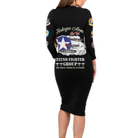 Tuskegee Airmen WWII Heroes Family Matching Long Sleeve Bodycon Dress and Hawaiian Shirt The Great American Aviators Black Art - Wonder Print Shop