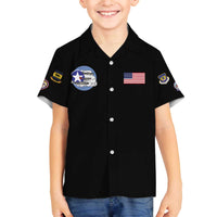 Tuskegee Airmen WWII Heroes Family Matching Off The Shoulder Long Sleeve Dress and Hawaiian Shirt The Great American Aviators Black Art - Wonder Print Shop