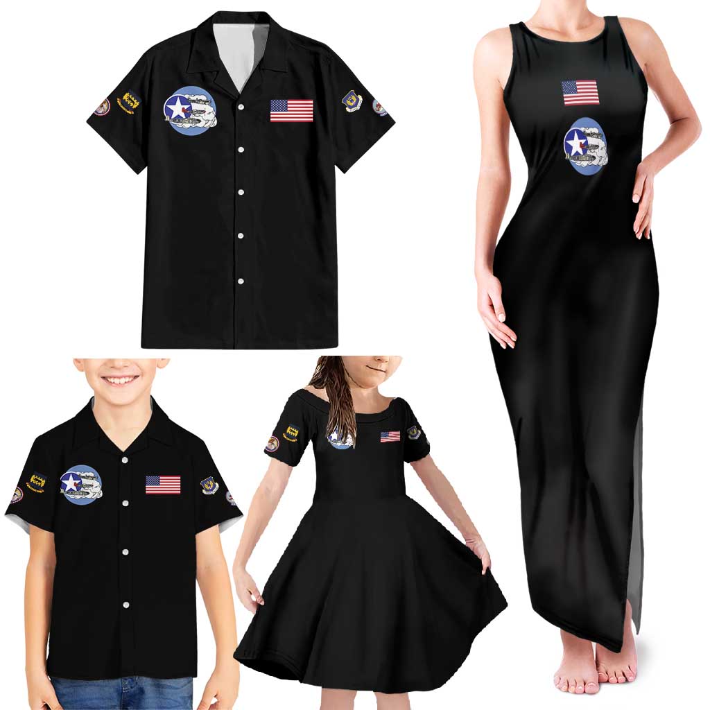 Tuskegee Airmen WWII Heroes Family Matching Tank Maxi Dress and Hawaiian Shirt The Great American Aviators Black Art - Wonder Print Shop