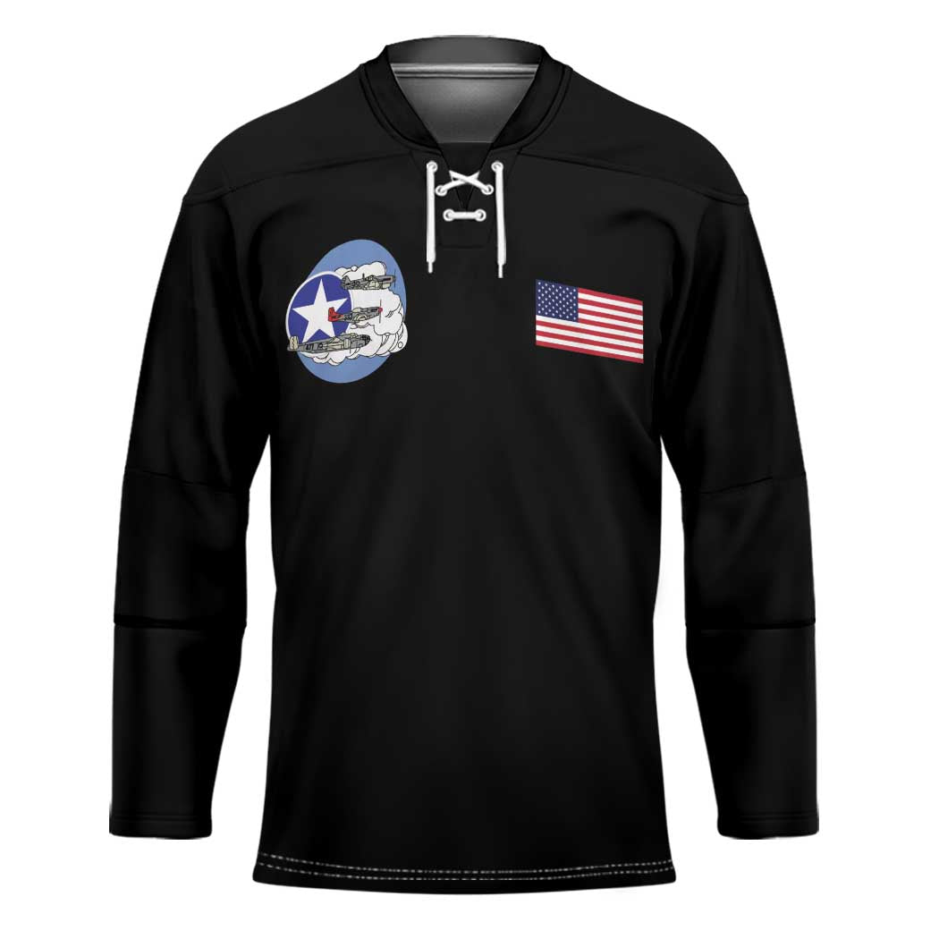 Tuskegee Airmen WWII Heroes Hockey Jersey The Great American Aviators Black Art - Wonder Print Shop