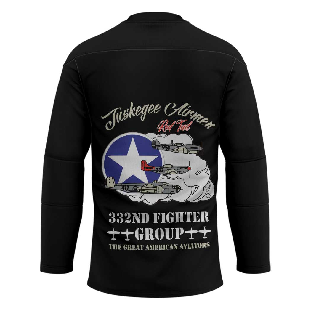 Tuskegee Airmen WWII Heroes Hockey Jersey The Great American Aviators Black Art - Wonder Print Shop
