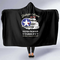 Tuskegee Airmen WWII Heroes Hooded Blanket The Great American Aviators Black Art - Wonder Print Shop