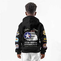 Tuskegee Airmen WWII Heroes Kid Hoodie The Great American Aviators Black Art - Wonder Print Shop