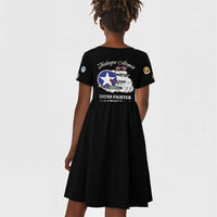 Tuskegee Airmen WWII Heroes Kid Short Sleeve Dress The Great American Aviators Black Art - Wonder Print Shop