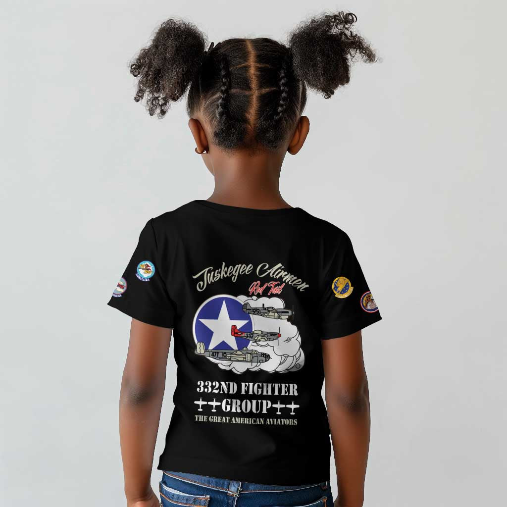 Tuskegee Airmen WWII Heroes Kid T Shirt The Great American Aviators Black Art - Wonder Print Shop