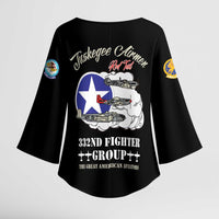 Tuskegee Airmen WWII Heroes Kimono Sleeve Blouse The Great American Aviators Black Art - Wonder Print Shop