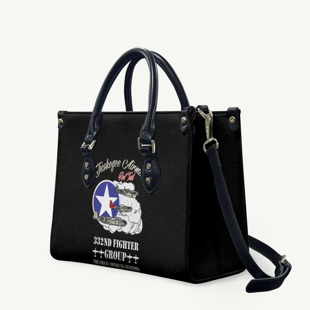 Tuskegee Airmen WWII Heroes Leather Bag The Great American Aviators Black Art - Wonder Print Shop