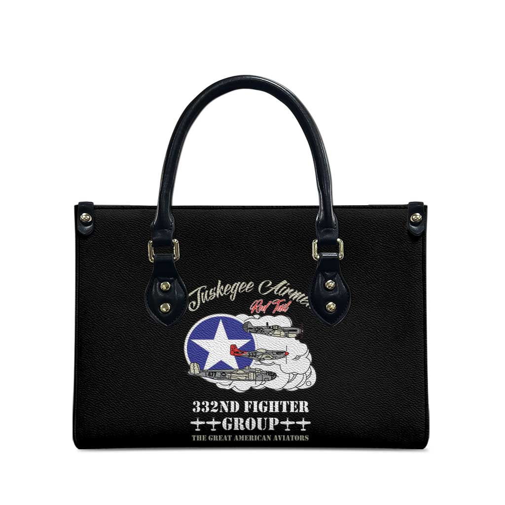Tuskegee Airmen WWII Heroes Leather Bag The Great American Aviators Black Art - Wonder Print Shop
