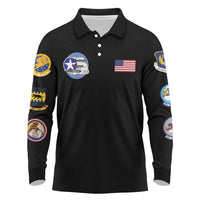 Tuskegee Airmen WWII Heroes Long Sleeve Polo Shirt The Great American Aviators Black Art - Wonder Print Shop