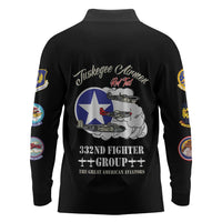 Tuskegee Airmen WWII Heroes Long Sleeve Polo Shirt The Great American Aviators Black Art - Wonder Print Shop