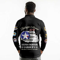 Tuskegee Airmen WWII Heroes Long Sleeve Polo Shirt The Great American Aviators Black Art - Wonder Print Shop