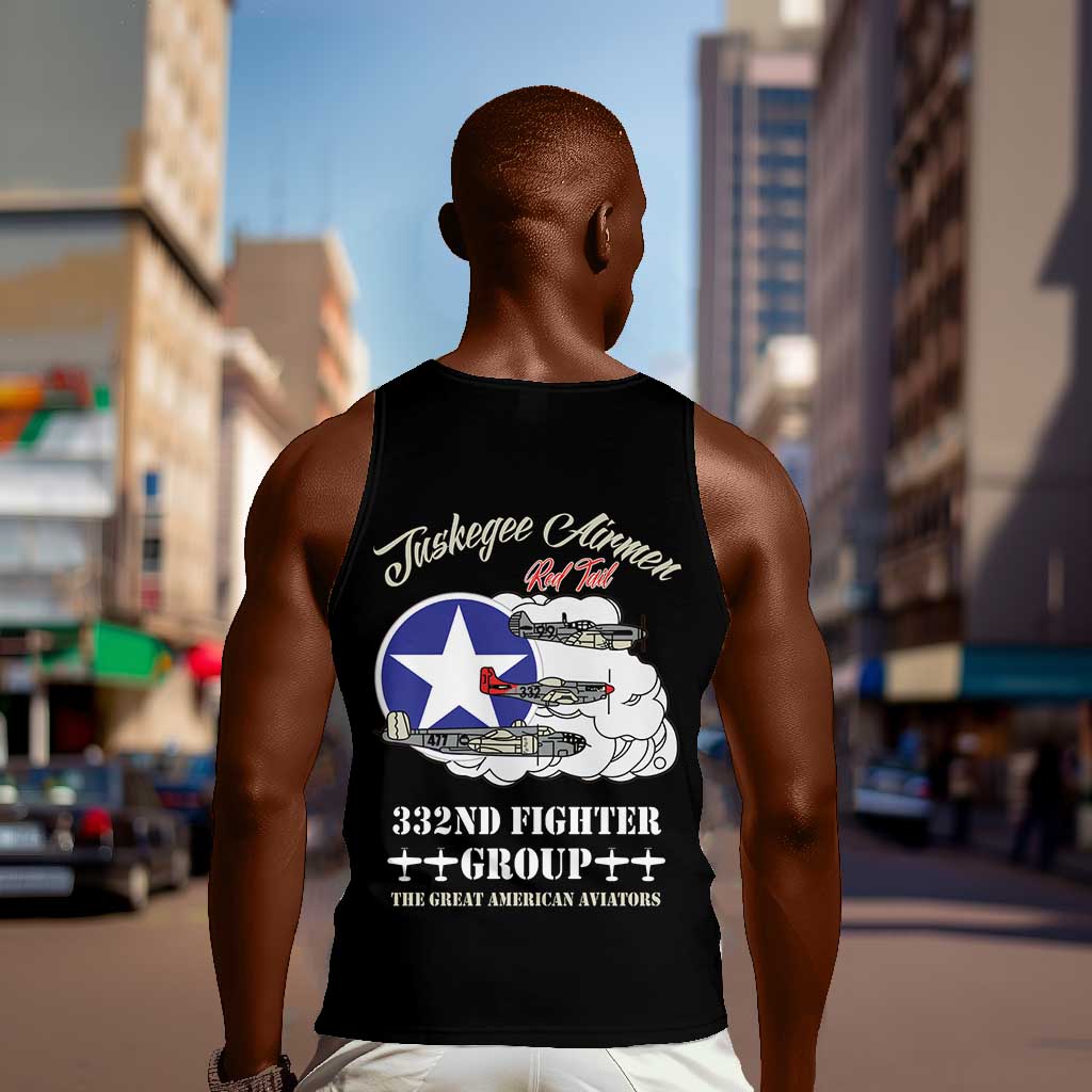 Tuskegee Airmen WWII Heroes Men Tank Top The Great American Aviators Black Art - Wonder Print Shop