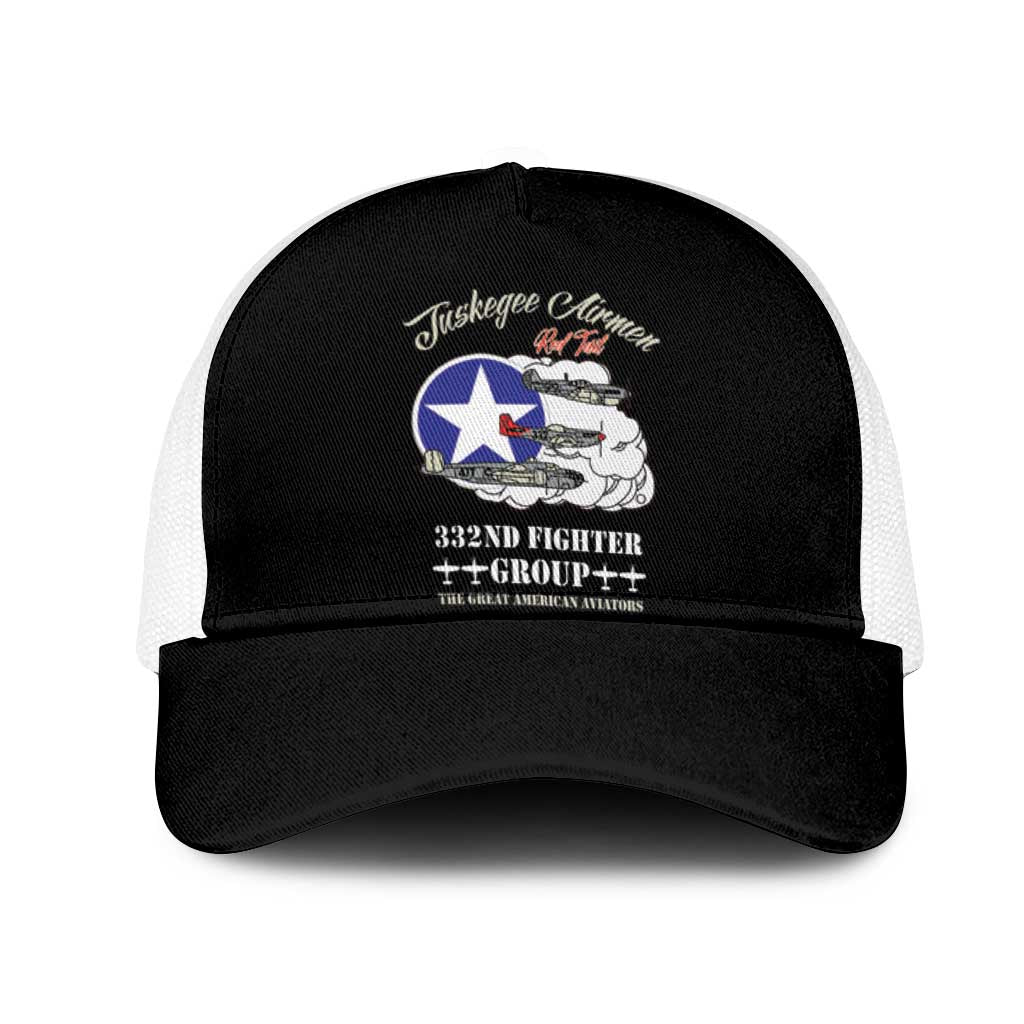 Tuskegee Airmen WWII Heroes Mesh Trucker Cap The Great American Aviators Black Art - Wonder Print Shop