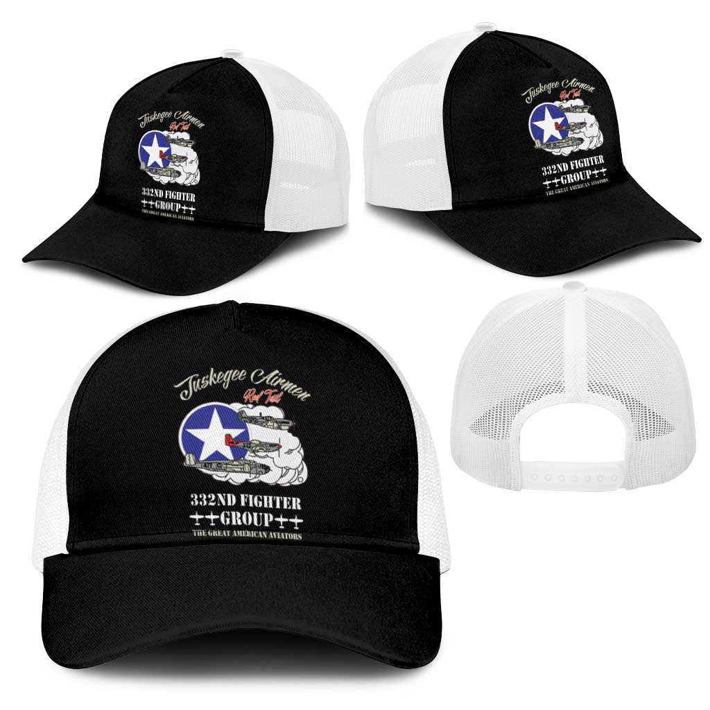 Tuskegee Airmen WWII Heroes Mesh Trucker Cap The Great American Aviators Black Art - Wonder Print Shop