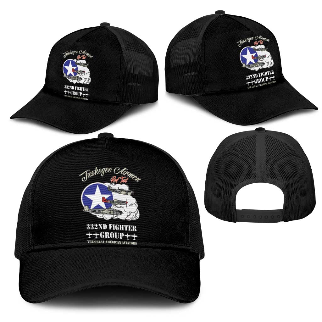 Tuskegee Airmen WWII Heroes Mesh Trucker Cap The Great American Aviators Black Art - Wonder Print Shop