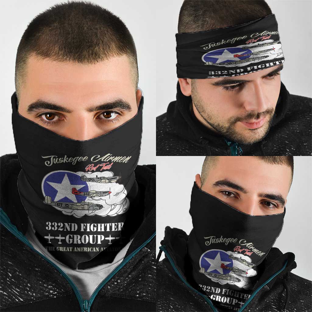 Tuskegee Airmen WWII Heroes Neck Gaiter The Great American Aviators Black Art - Wonder Print Shop