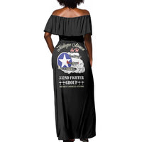 Tuskegee Airmen WWII Heroes Off Shoulder Maxi Dress The Great American Aviators Black Art - Wonder Print Shop