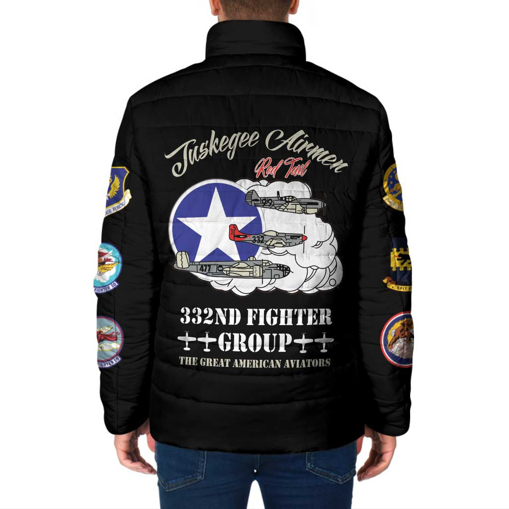 Tuskegee Airmen WWII Heroes Padded Jacket The Great American Aviators Black Art - Wonder Print Shop