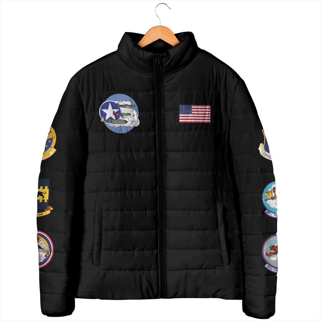 Tuskegee Airmen WWII Heroes Padded Jacket The Great American Aviators Black Art - Wonder Print Shop