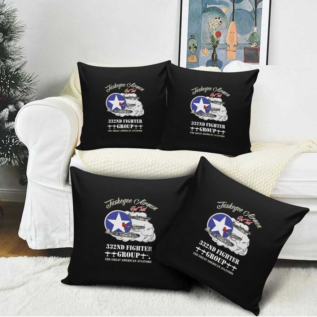 Tuskegee Airmen WWII Heroes Pillow Cover The Great American Aviators Black Art - Wonder Print Shop