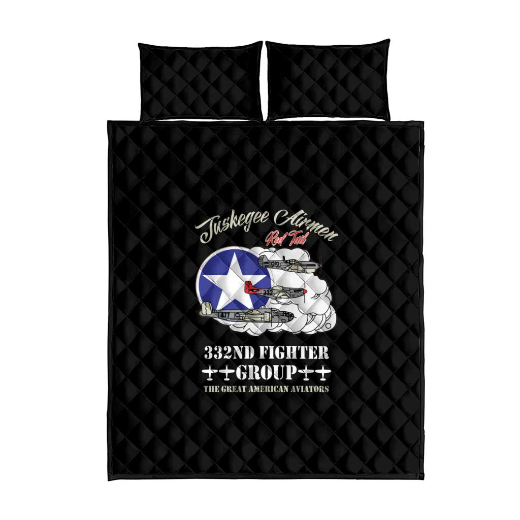 Tuskegee Airmen WWII Heroes Quilt Bed Set The Great American Aviators Black Art - Wonder Print Shop