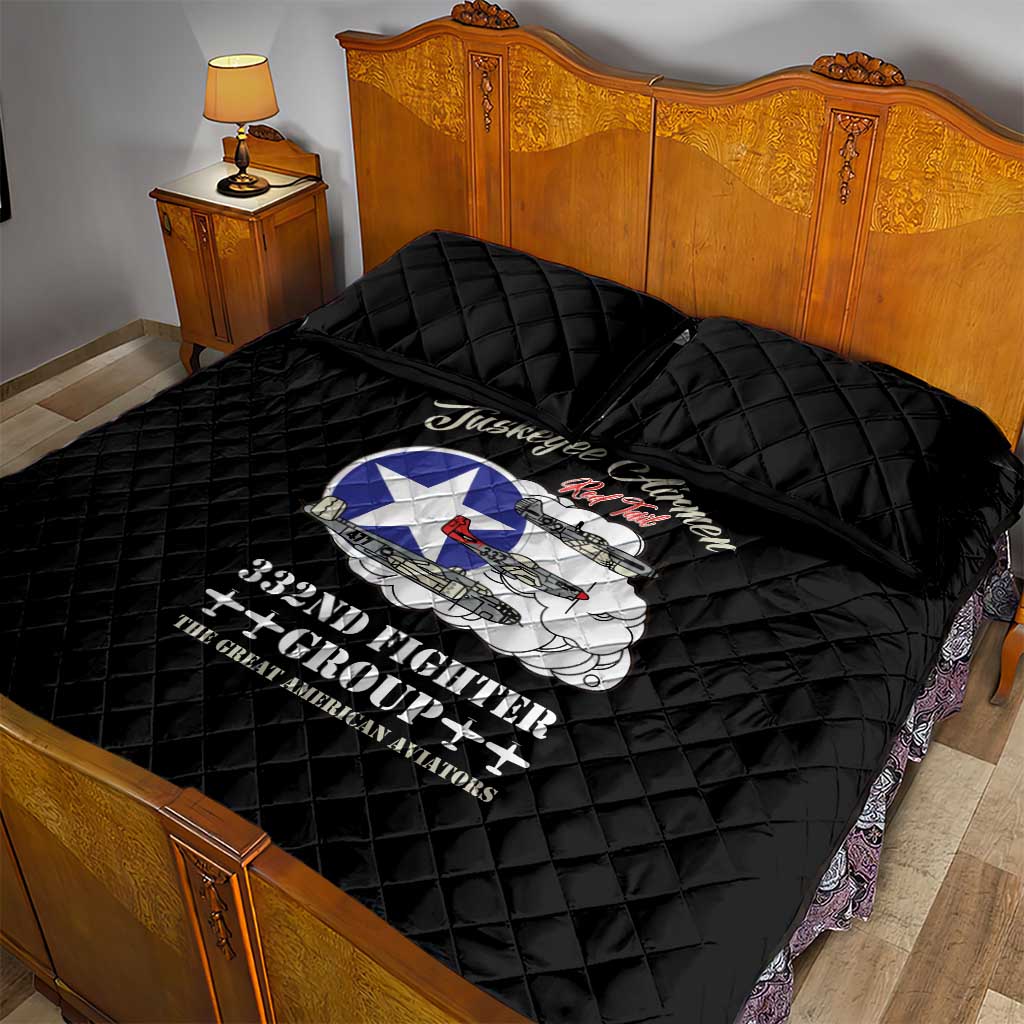 Tuskegee Airmen WWII Heroes Quilt Bed Set The Great American Aviators Black Art - Wonder Print Shop