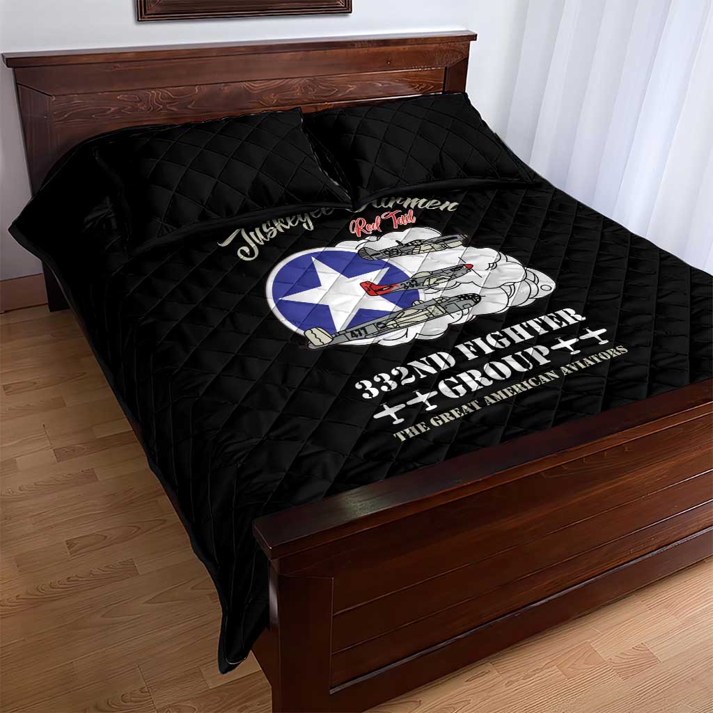Tuskegee Airmen WWII Heroes Quilt Bed Set The Great American Aviators Black Art - Wonder Print Shop