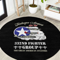 Tuskegee Airmen WWII Heroes Round Carpet The Great American Aviators Black Art - Wonder Print Shop