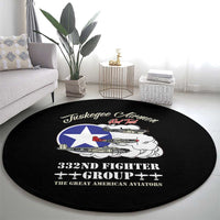Tuskegee Airmen WWII Heroes Round Carpet The Great American Aviators Black Art - Wonder Print Shop