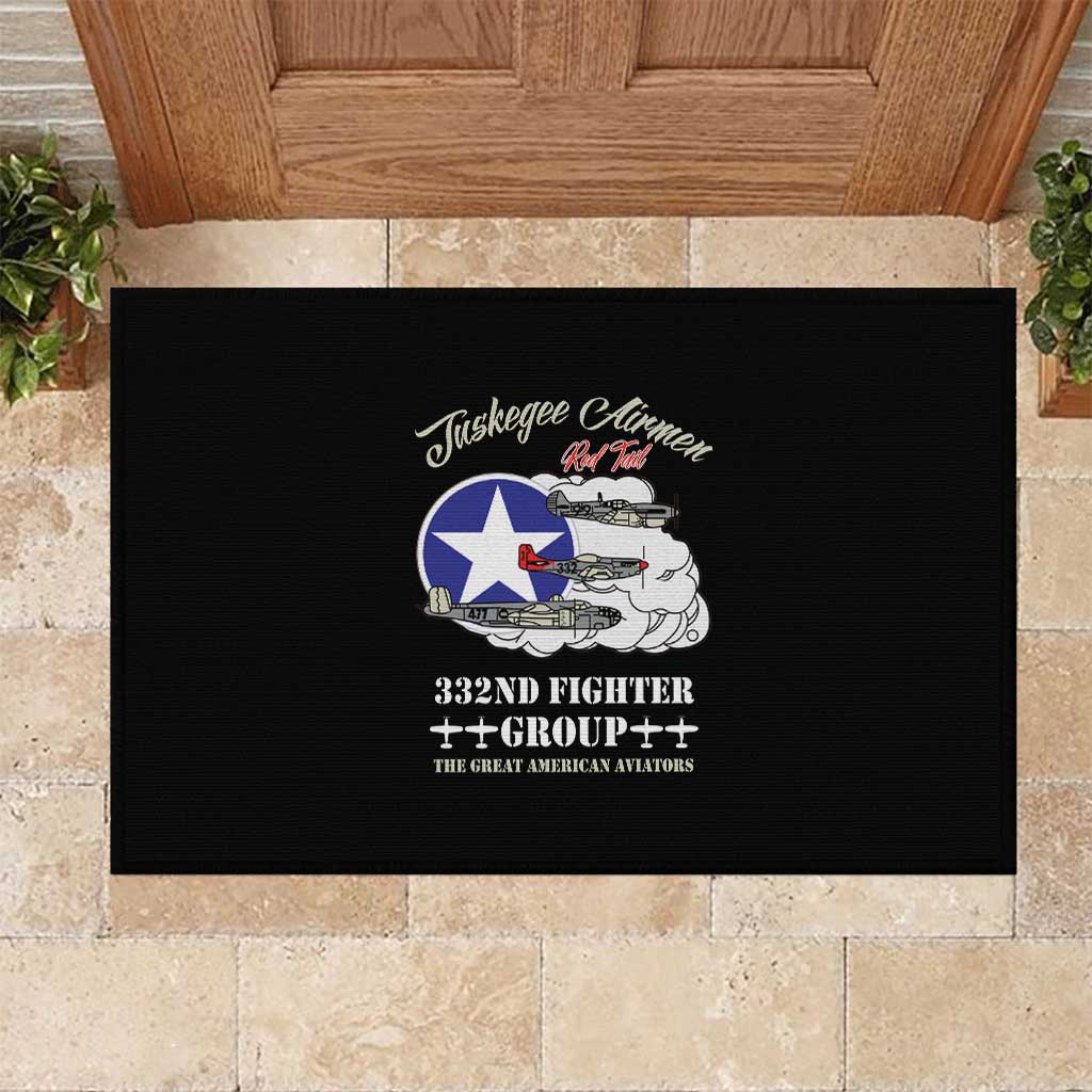 Tuskegee Airmen WWII Heroes Rubber Doormat The Great American Aviators Black Art - Wonder Print Shop