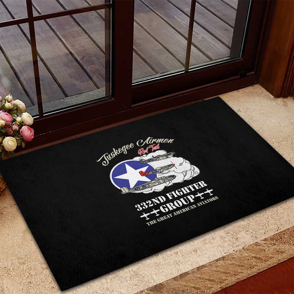 Tuskegee Airmen WWII Heroes Rubber Doormat The Great American Aviators Black Art - Wonder Print Shop