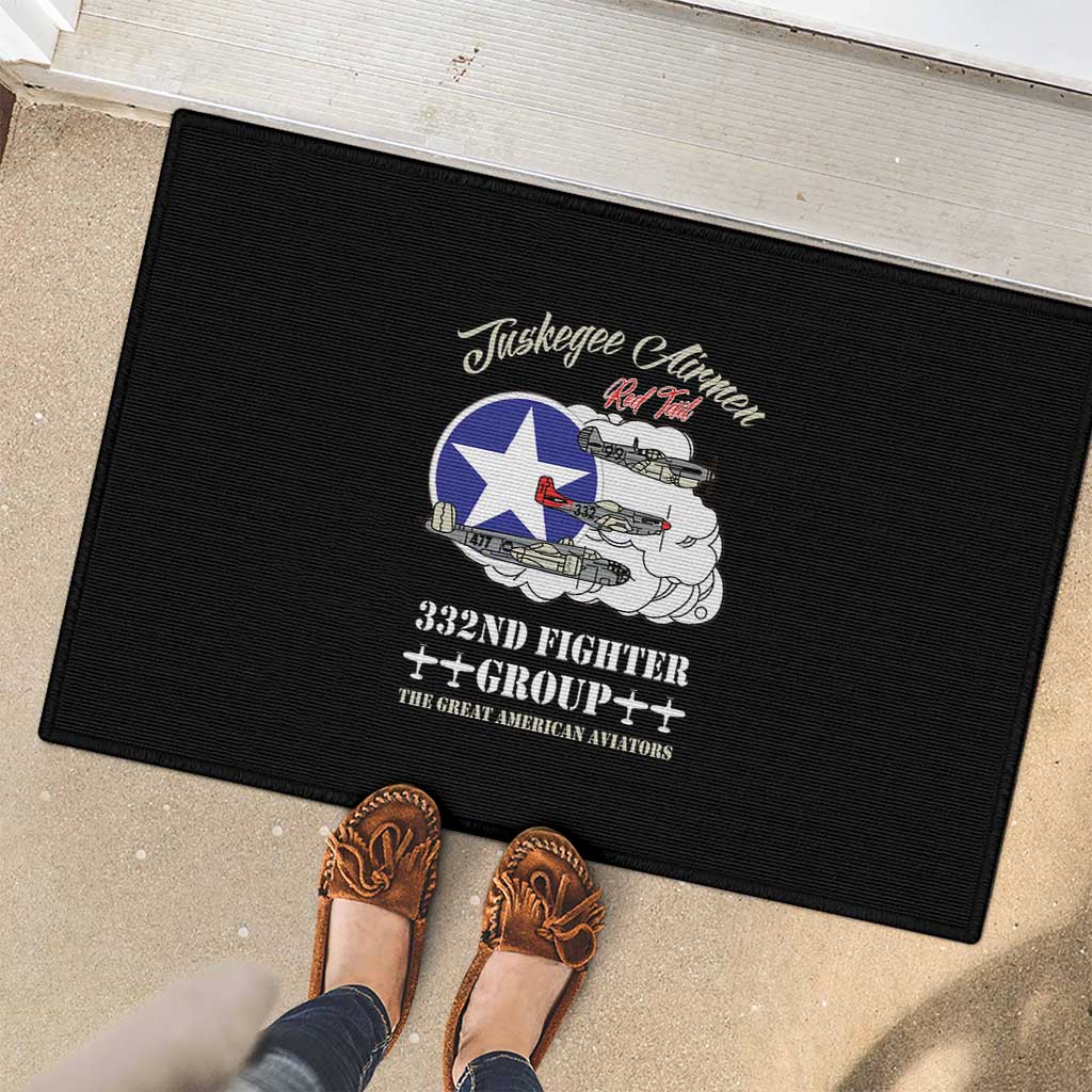Tuskegee Airmen WWII Heroes Rubber Doormat The Great American Aviators Black Art - Wonder Print Shop