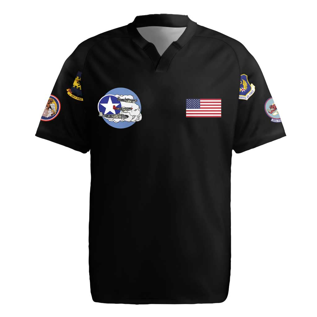 Tuskegee Airmen WWII Heroes Rugby Jersey The Great American Aviators Black Art - Wonder Print Shop