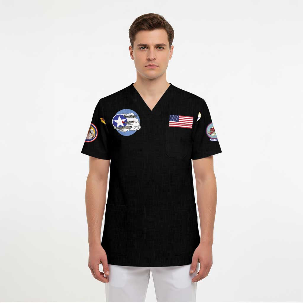Tuskegee Airmen WWII Heroes Scrub Top The Great American Aviators Black Art - Wonder Print Shop