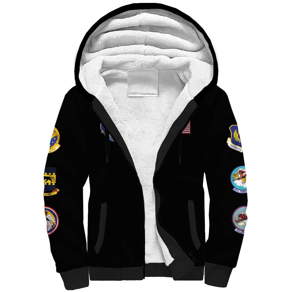 Tuskegee Airmen WWII Heroes Sherpa Hoodie The Great American Aviators Black Art - Wonder Print Shop