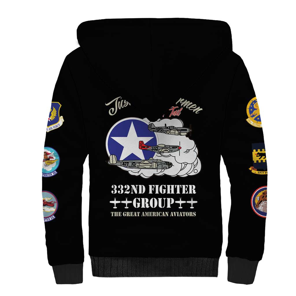 Tuskegee Airmen WWII Heroes Sherpa Hoodie The Great American Aviators Black Art - Wonder Print Shop