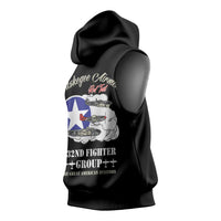 Tuskegee Airmen WWII Heroes Sleeveless Hoodie The Great American Aviators Black Art - Wonder Print Shop