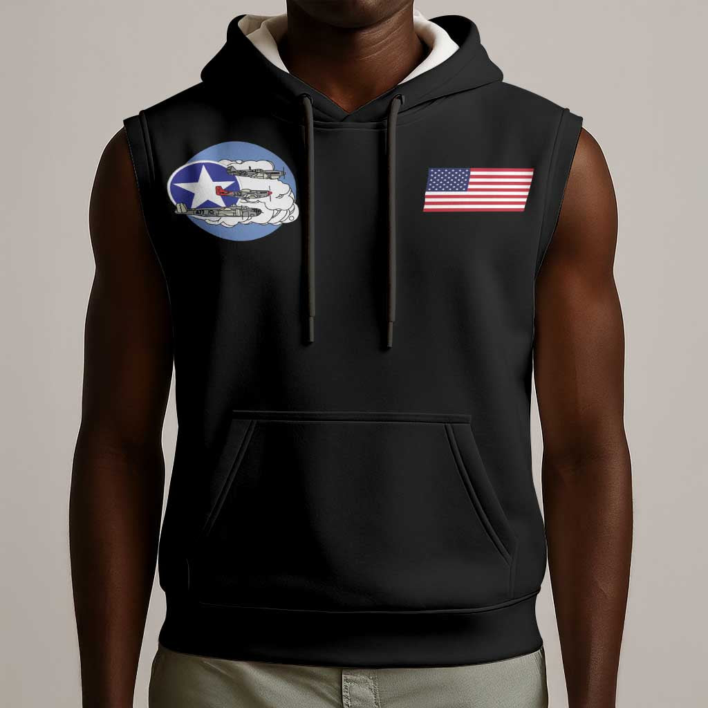 Tuskegee Airmen WWII Heroes Sleeveless Hoodie The Great American Aviators Black Art - Wonder Print Shop