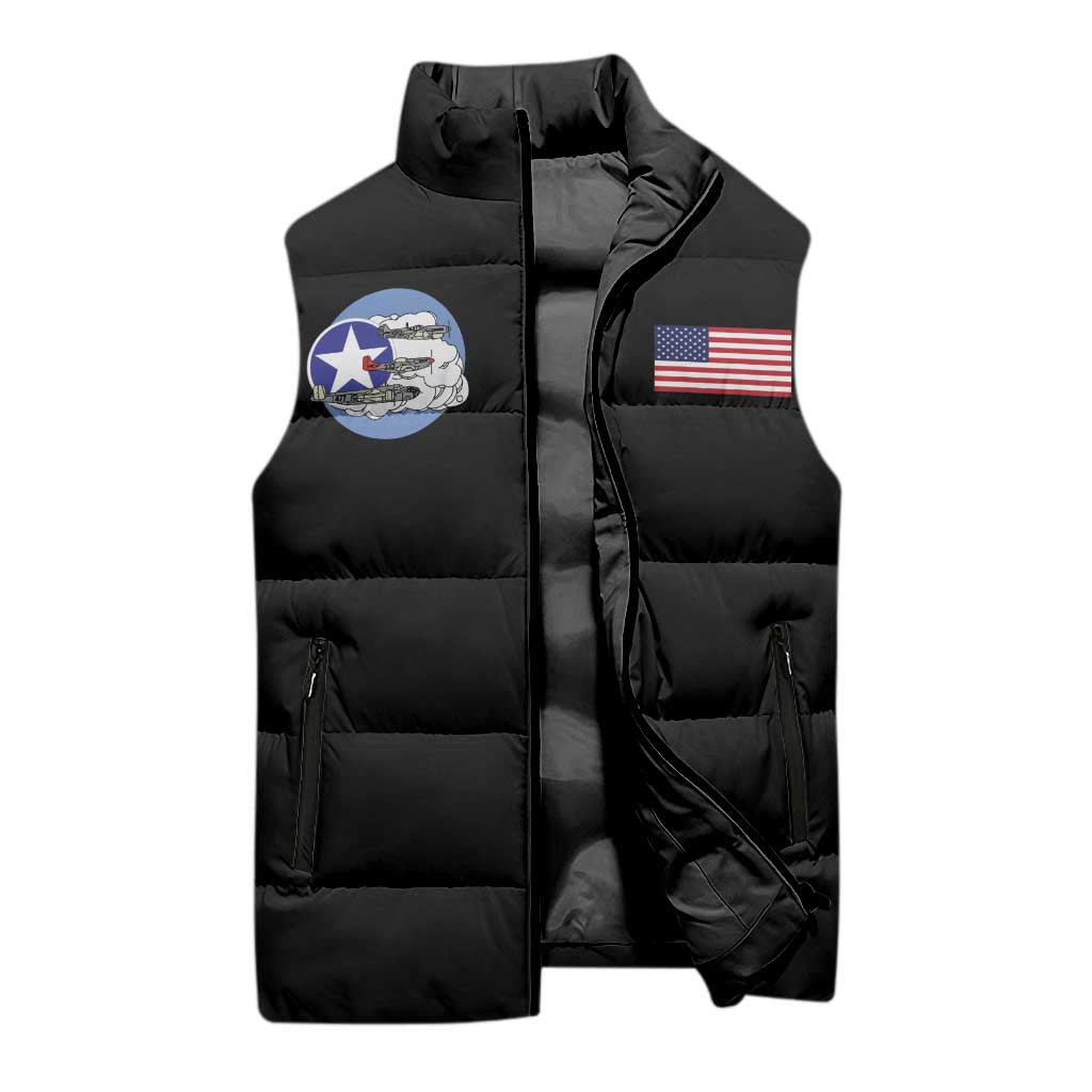 Tuskegee Airmen WWII Heroes Sleeveless Puffer Jacket The Great American Aviators Black Art - Wonder Print Shop