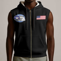 Tuskegee Airmen WWII Heroes Sleeveless Zip Hoodie The Great American Aviators Black Art - Wonder Print Shop