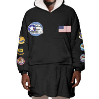 Tuskegee Airmen WWII Heroes Wearable Blanket Hoodie The Great American Aviators Black Art - Wonder Print Shop