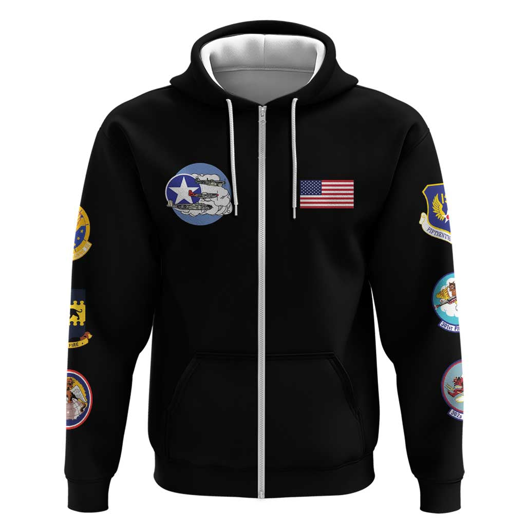 Tuskegee Airmen WWII Heroes Zip Hoodie The Great American Aviators Black Art - Wonder Print Shop