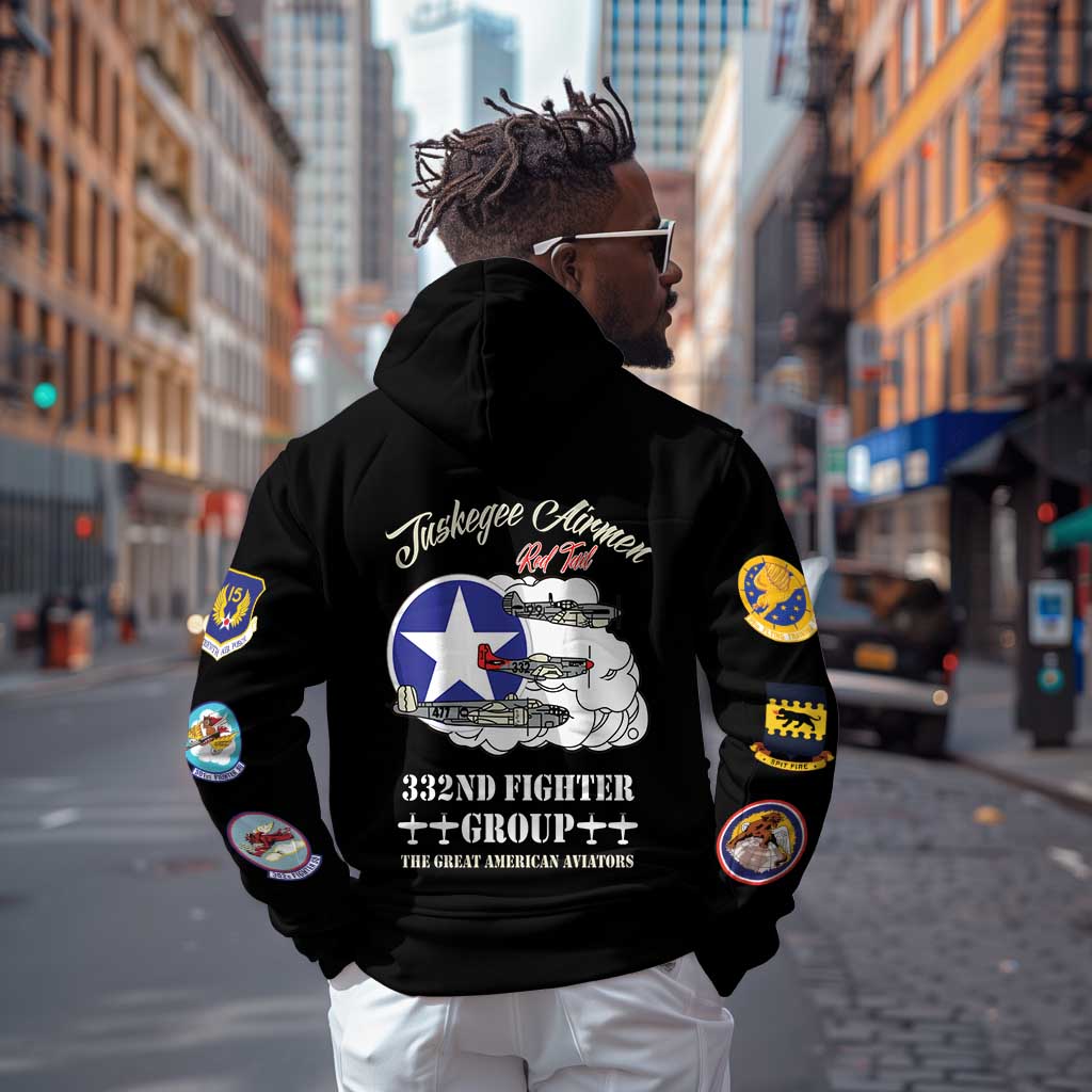 Tuskegee Airmen WWII Heroes Zip Hoodie The Great American Aviators Black Art - Wonder Print Shop